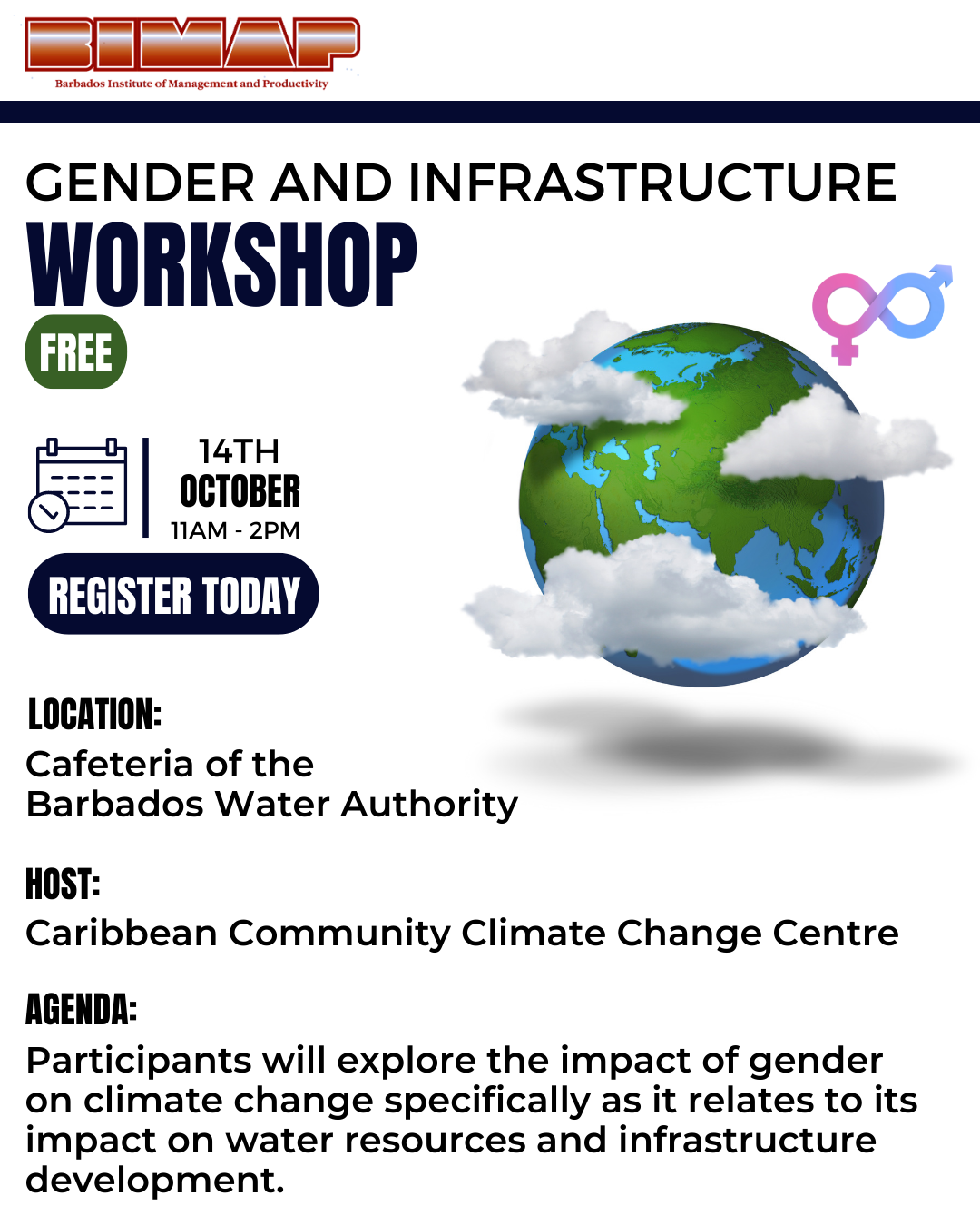 5 C's in collaboration with the Barbados Water Authority is hosting a workshop on the impacts of gender on climate change