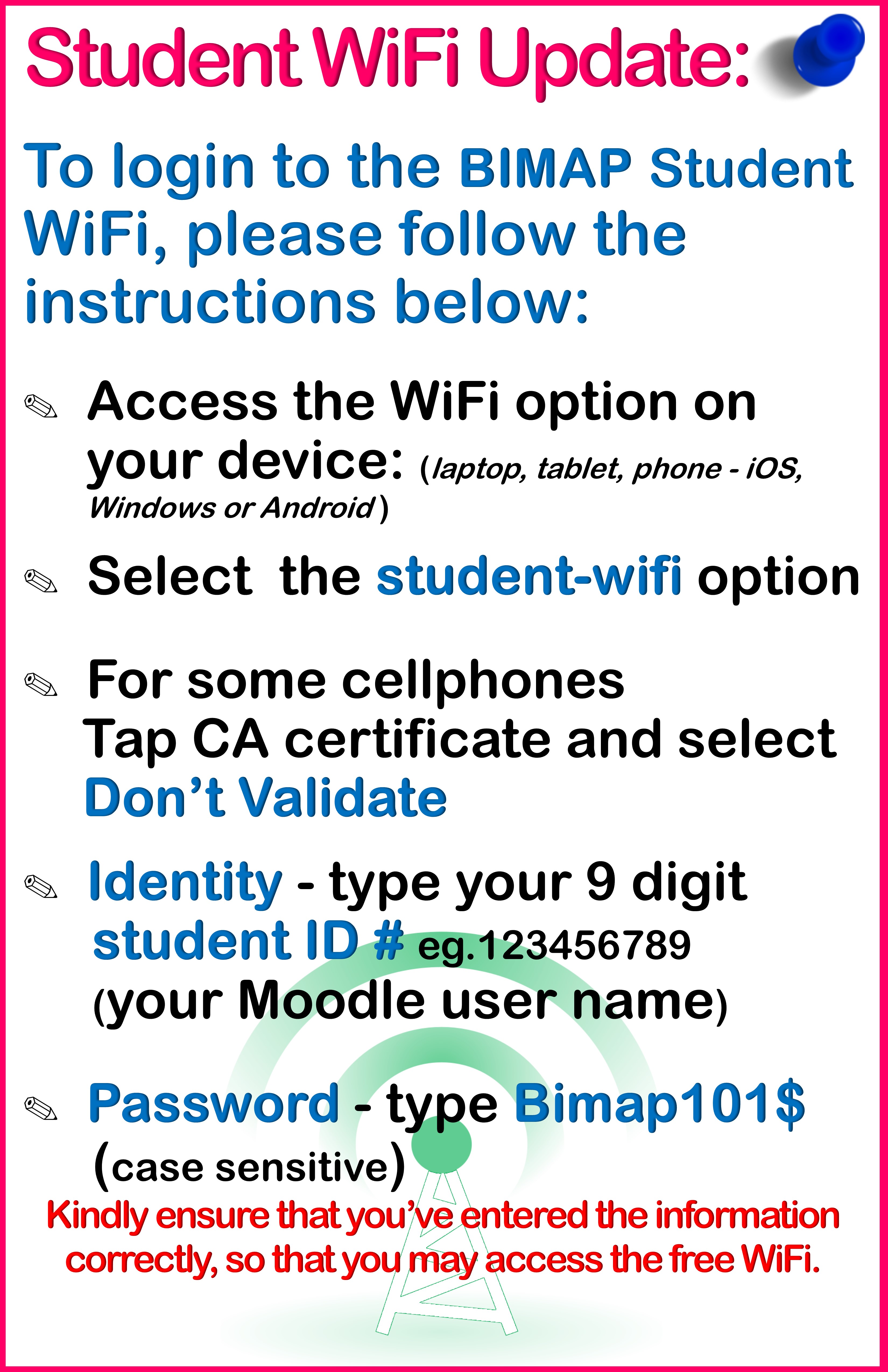 Student WiFi Instructions